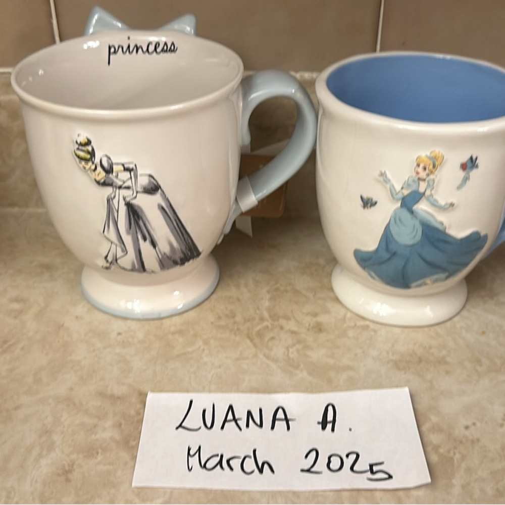 Cinderella Princess Mug Set - Blue and White